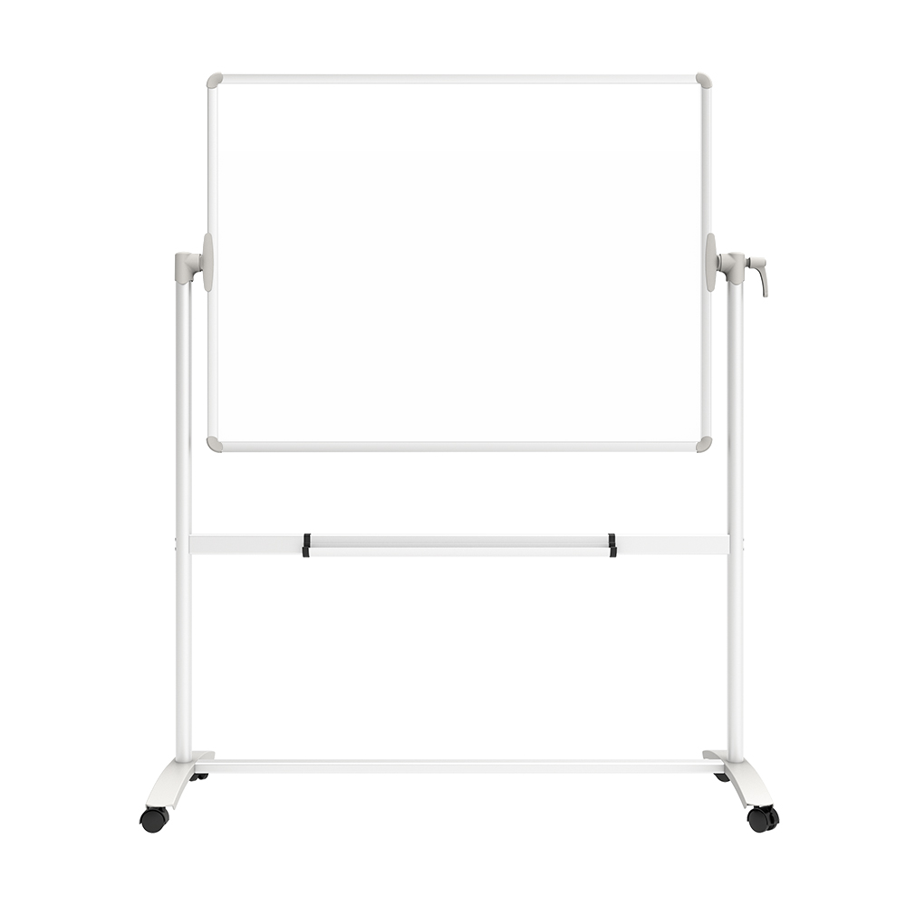 VIZ-PRO Double-Sided Magnetic Mobile Whiteboard 48 x 36 Inches Steel Stand