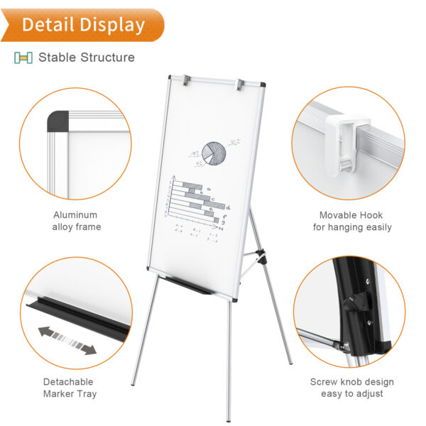 VIZ-PRO Light Whiteboard/Flipchart Easel - Image 4