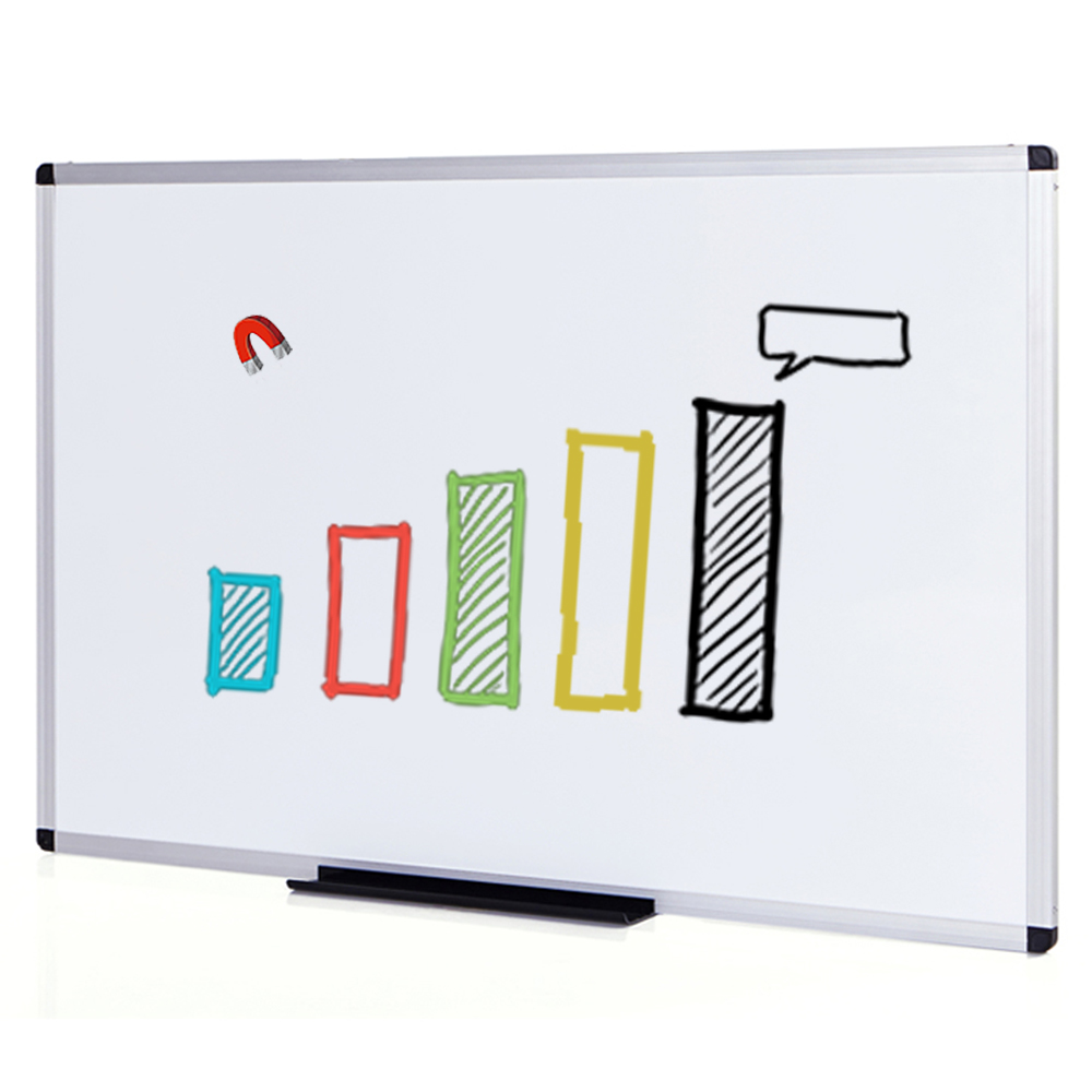 VIZ-PRO Dry Erase Board/Magnetic White Board Silver Aluminium Frame 48 X 32 Inches