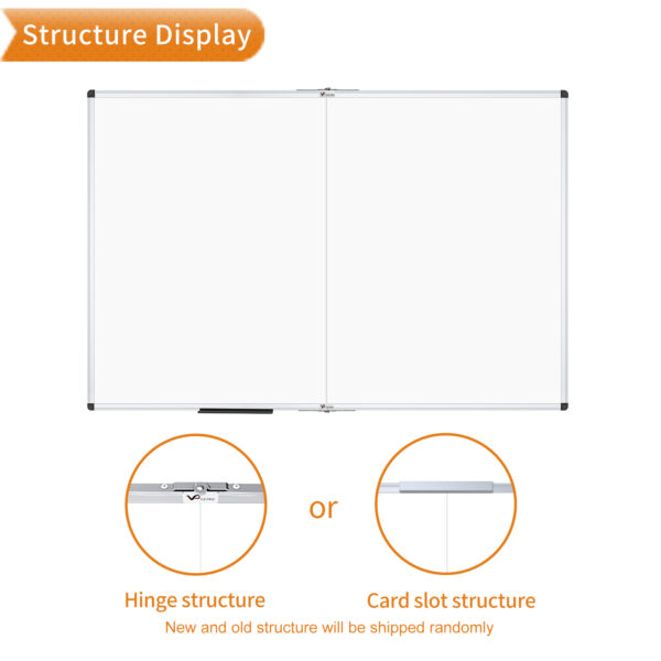 VIZ-PRO Large Dry Erase White Board/Magnetic Foldable Whiteboard, Silver Aluminium Frame - Image 2