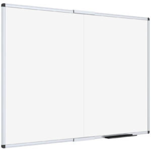 VIZ-PRO Large Dry Erase White Board/Magnetic Foldable Whiteboard, Silver Aluminium Frame