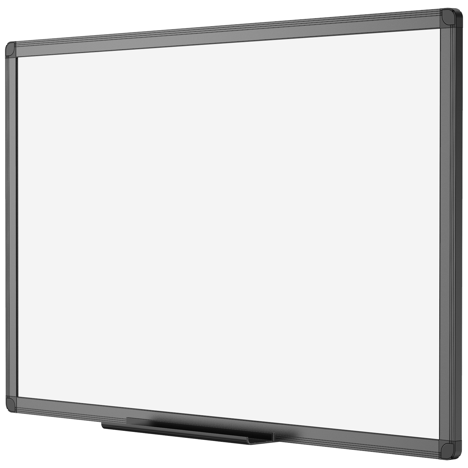 VIZ-PRO Magnetic Dry Erase White Board, Black Aluminium Frame