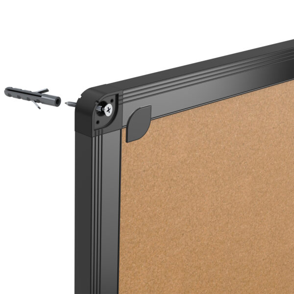 VIZ-PRO Cork Notice Board/Cork Bulletin Board with Black Aluminium Frame - Image 3