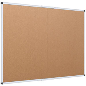 VIZ-PRO Large Cork Bulletin Board, Foldable & Wall-Mounted Notice Pin Board