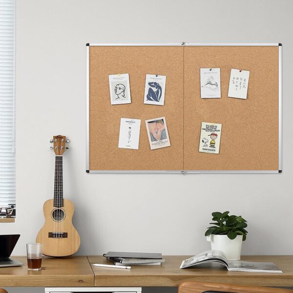 VIZ-PRO Large Cork Bulletin Board, Foldable & Wall-Mounted Notice Pin Board - Image 5