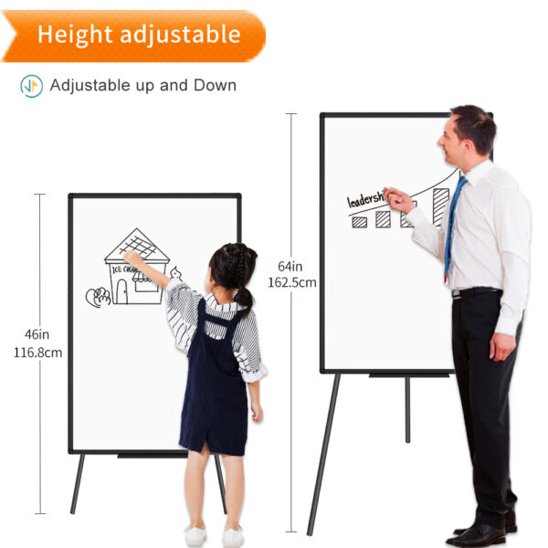 VIZ-PRO Magnetic Whiteboard Easel Black/Flipchart Easel Stand, 36 x 24 Inches - Image 2