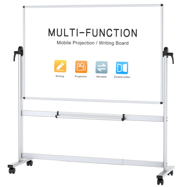 VIZ-PRO Double-Sided Mobile Projection Writing Whiteboard, 72 x 48 Inches