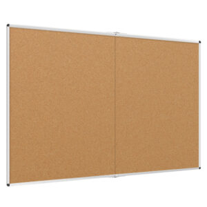 VIZ-PRO Large Cork Bulletin Board, Foldable & Wall-Mounted Notice Pin Board