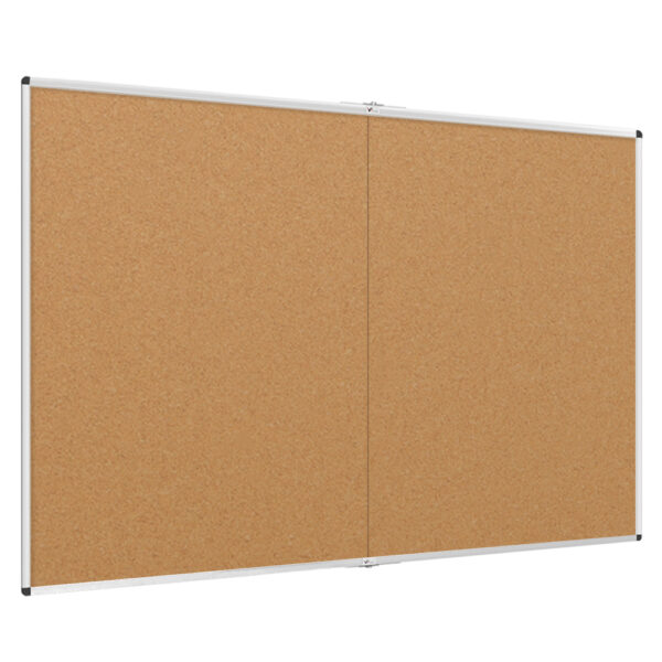 VIZ-PRO Large Cork Bulletin Board, Foldable & Wall-Mounted Notice Pin Board