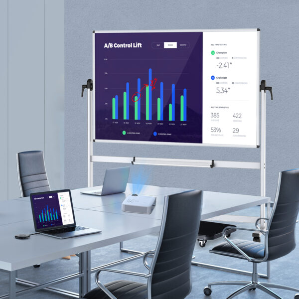 VIZ-PRO Double-Sided Mobile Projection Writing Whiteboard, 72 x 48 Inches - Image 7