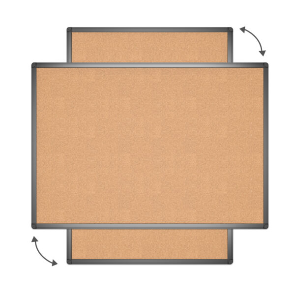 VIZ-PRO Cork Notice Board/Cork Bulletin Board with Black Aluminium Frame - Image 2