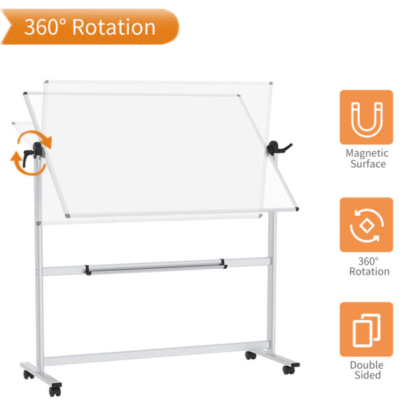 VIZ-PRO Double-Sided Mobile Projection Writing Whiteboard, 72 x 48 Inches - Image 4