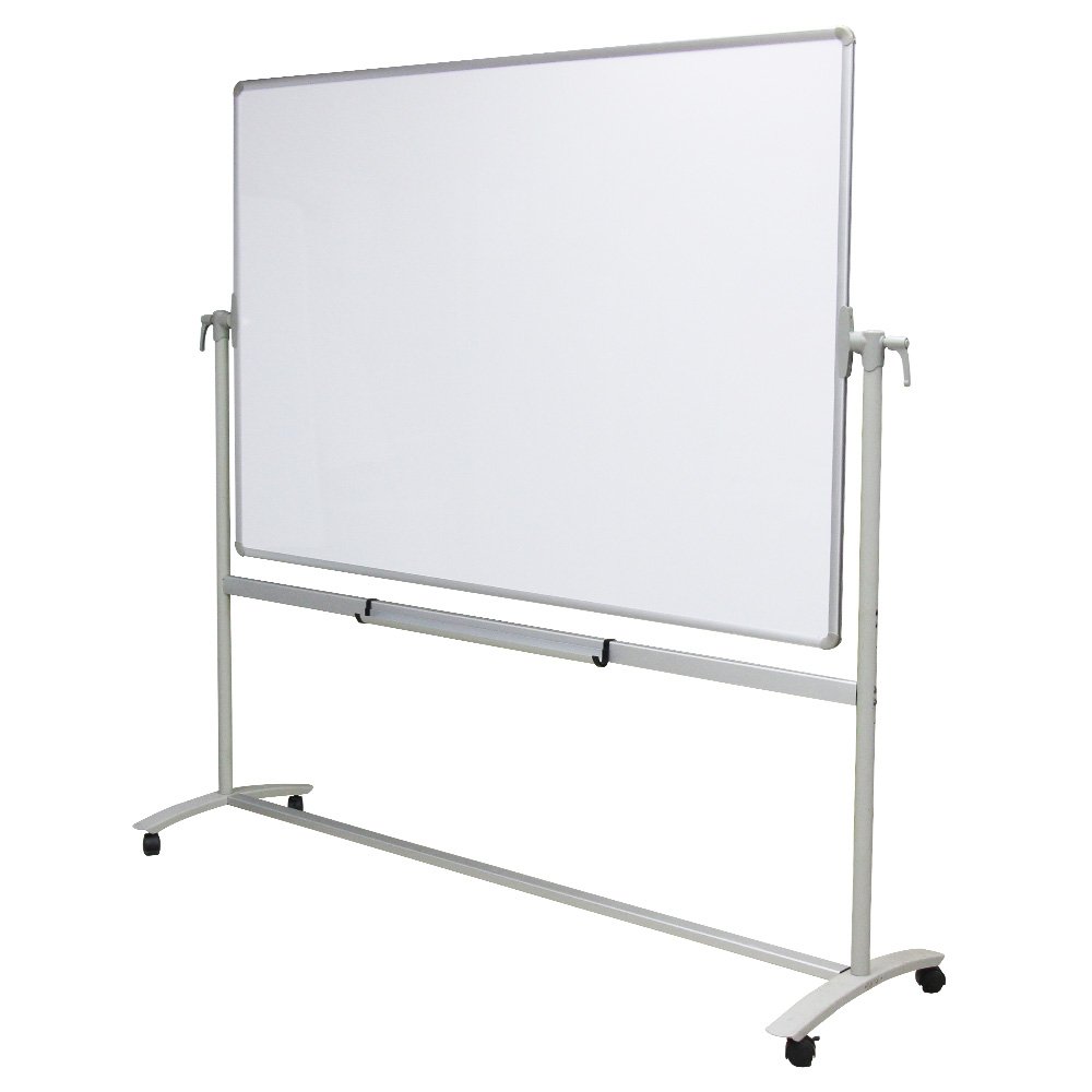 VIZ-PRO Double-Sided Magnetic Mobile Whiteboard,72 x 40 Inches Aluminium Frame and Stand