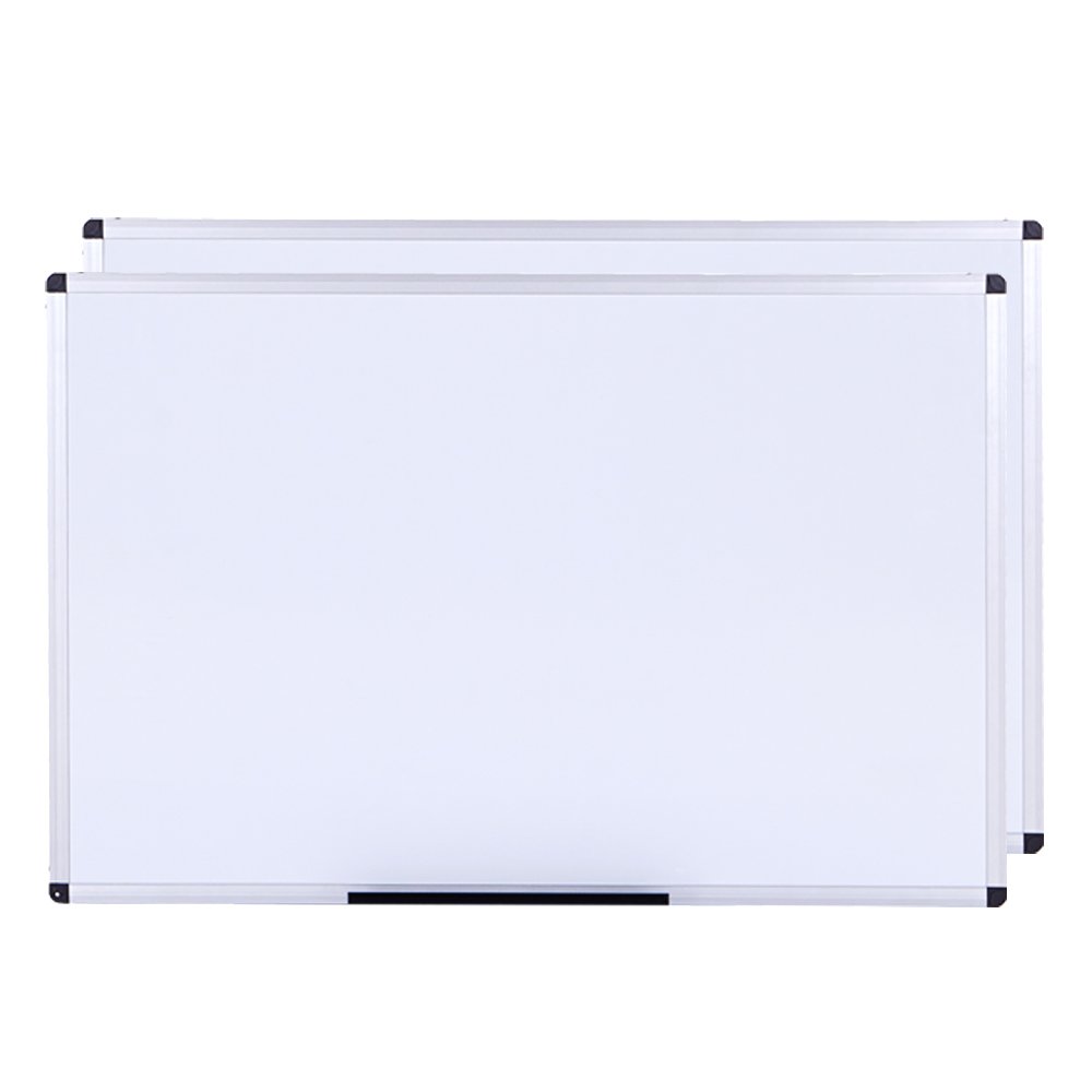 VIZ-PRO Dry Wipe Non-Magnetic Whiteboard Silver Aluminium Frame 2 Pack W1800xH1200mm