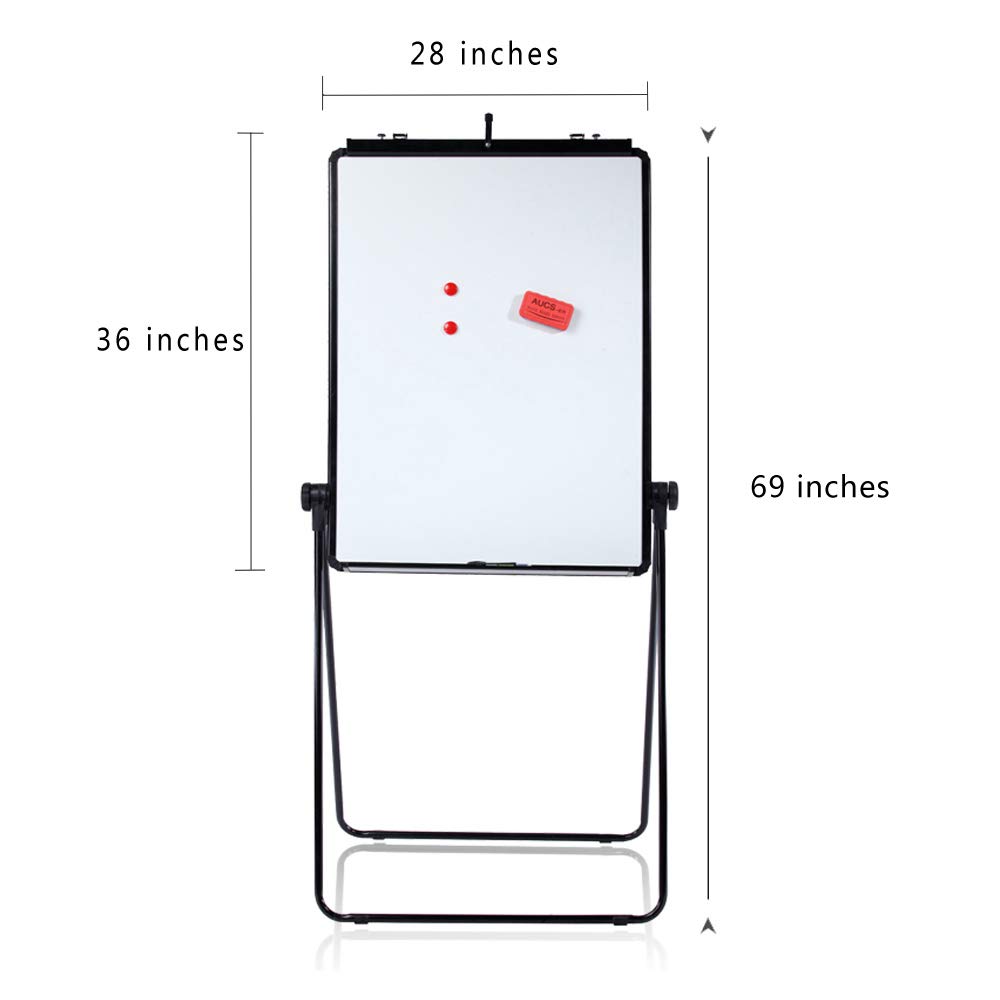 VIZ-PRO Mobile Whiteboard Easel - 28x40" Magnetic Dry Erase Board With Stand