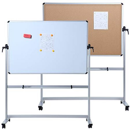 VIZ-PRO Narrow Double Sided Magnetic Mobile Whiteboard | VIZ-PRO